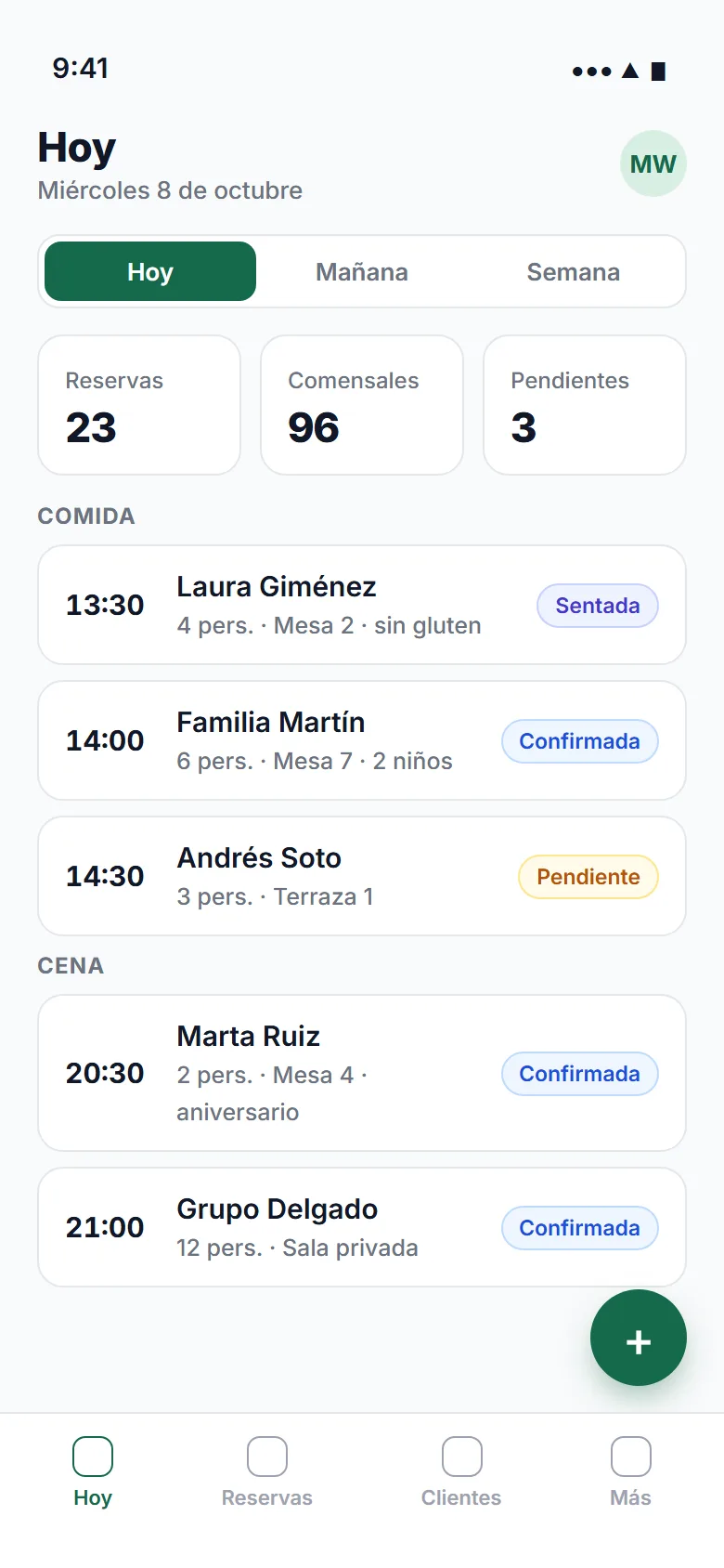 App del dueño (Datos de demostración)